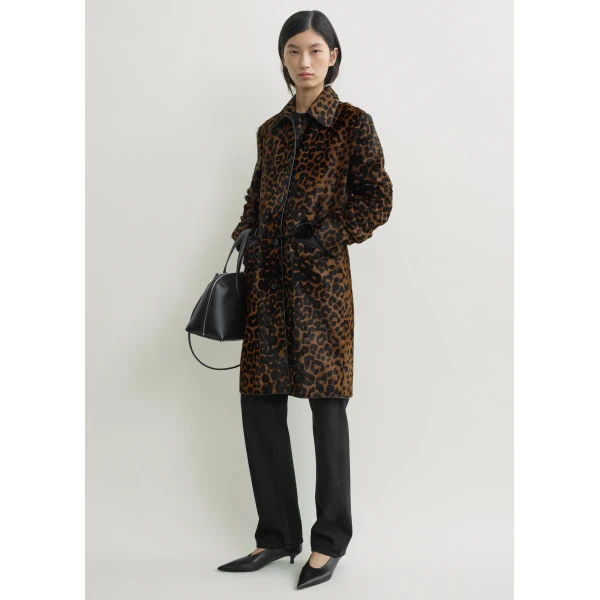 Totême Pony hair coat in Leopard - Coats - Scandinavian Minimalist Luxury at Coveti