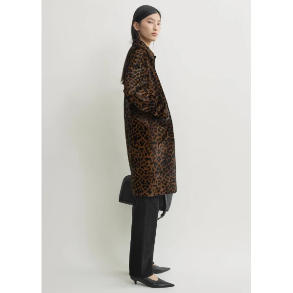 Totême Pony hair coat in Leopard - Coats - Scandinavian Minimalist Luxury at Coveti