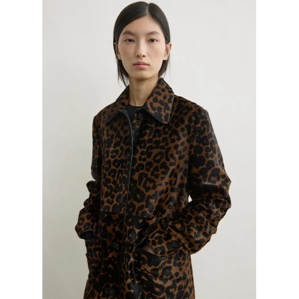 Totême Pony hair coat in Leopard - Coats - Scandinavian Minimalist Luxury at Coveti