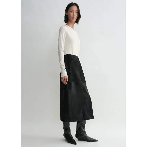 Totême Pony hair skirt in Black - Skirts - Scandinavian Minimalist Luxury at Coveti