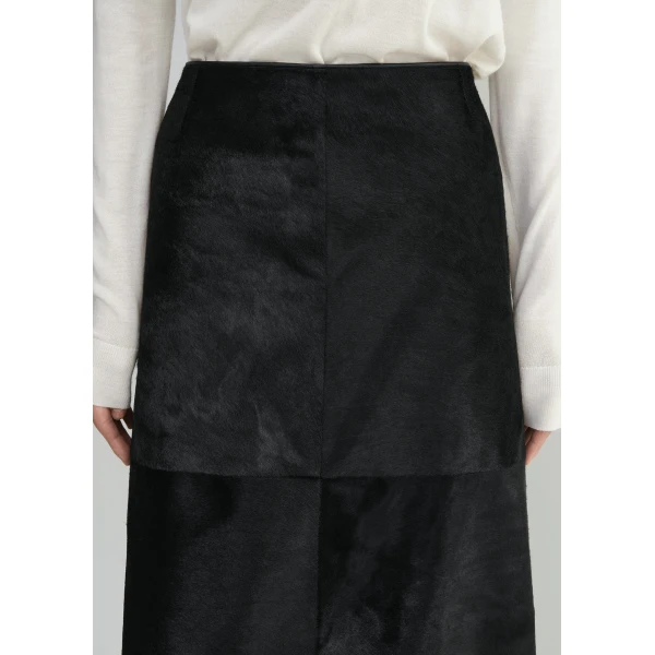 Totême Pony hair skirt in Black - Skirts - Scandinavian Minimalist Luxury at Coveti