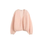 Totême Puffed cardigan in Bloom - Knitwear - Scandinavian Minimalist Luxury at Coveti