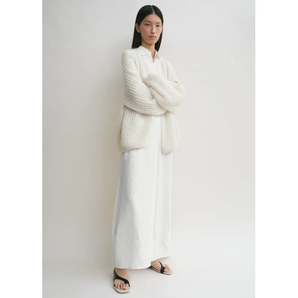 Totême Puffed cardigan off-white in Off white - Knitwear - Scandinavian Minimalist Luxury at Coveti