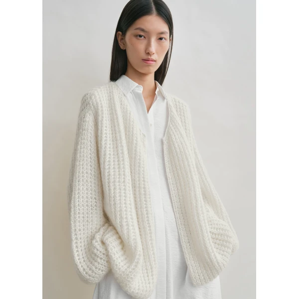 Totême Puffed cardigan off-white in Off white - Knitwear - Scandinavian Minimalist Luxury at Coveti