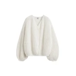 Totême Puffed cardigan off-white in Off white - Knitwear - Scandinavian Minimalist Luxury at Coveti