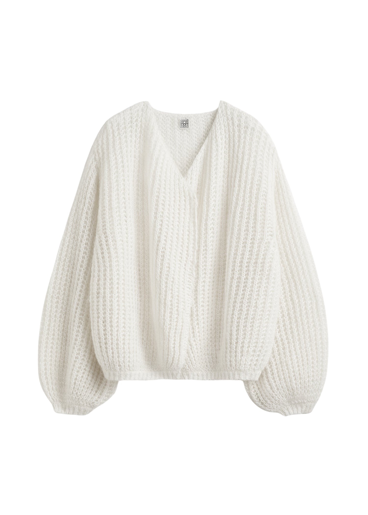 Totême Puffed cardigan off-white in Off white - Knitwear - Scandinavian Minimalist Luxury at Coveti