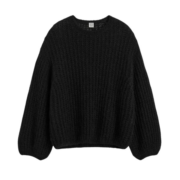 Totême Puffed knit in Black - Knitwear - Scandinavian Minimalist Luxury at Coveti