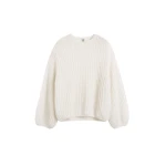 Totême Puffed knit off-white in Off white - Knitwear - Scandinavian Minimalist Luxury at Coveti