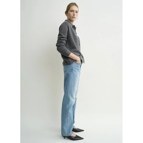 Totême Raglan-sleeve cashmere cardigan dark grey in Dark grey melange - Knitwear - Scandinavian Minimalist Luxury at Coveti