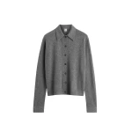 Totême Raglan-sleeve cashmere cardigan dark grey in Dark grey melange - Knitwear - Scandinavian Minimalist Luxury at Coveti