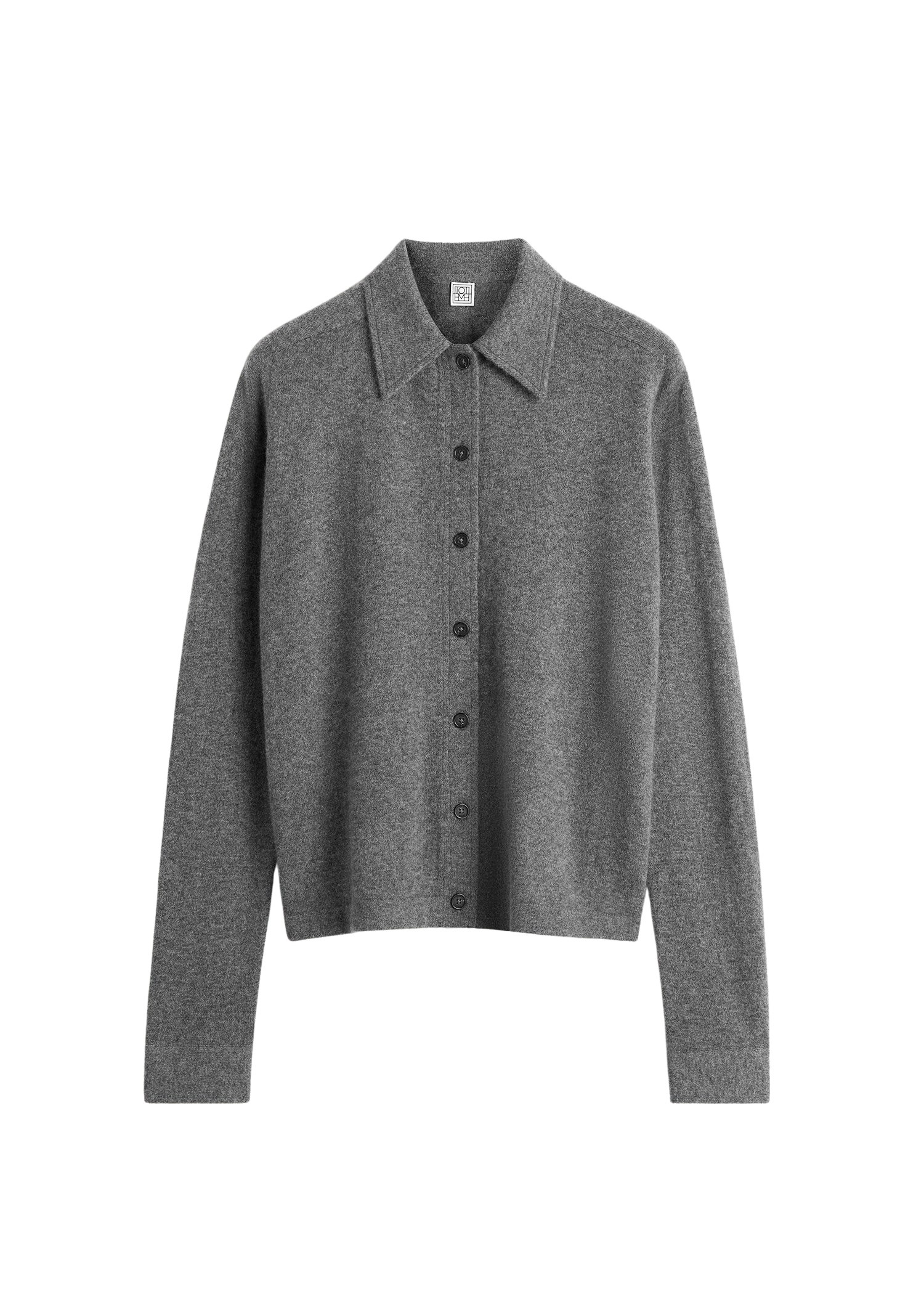 Totême Raglan-sleeve cashmere cardigan dark grey in Dark grey melange - Knitwear - Scandinavian Minimalist Luxury at Coveti