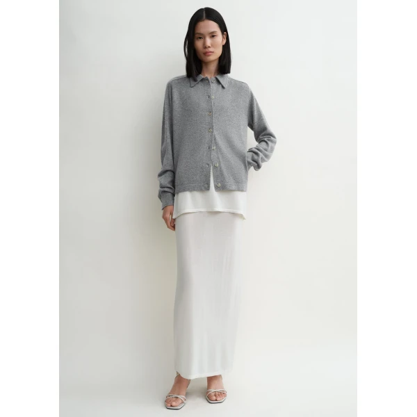 Totême Raglan-sleeve cashmere cardigan grey melange in Dark grey melange - Knitwear - Scandinavian Minimalist Luxury at Coveti