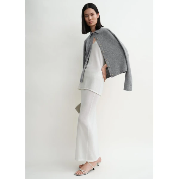 Totême Raglan-sleeve cashmere cardigan grey melange in Dark grey melange - Knitwear - Scandinavian Minimalist Luxury at Coveti