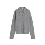 Totême Raglan-sleeve cashmere cardigan grey melange in Dark grey melange - Knitwear - Scandinavian Minimalist Luxury at Coveti
