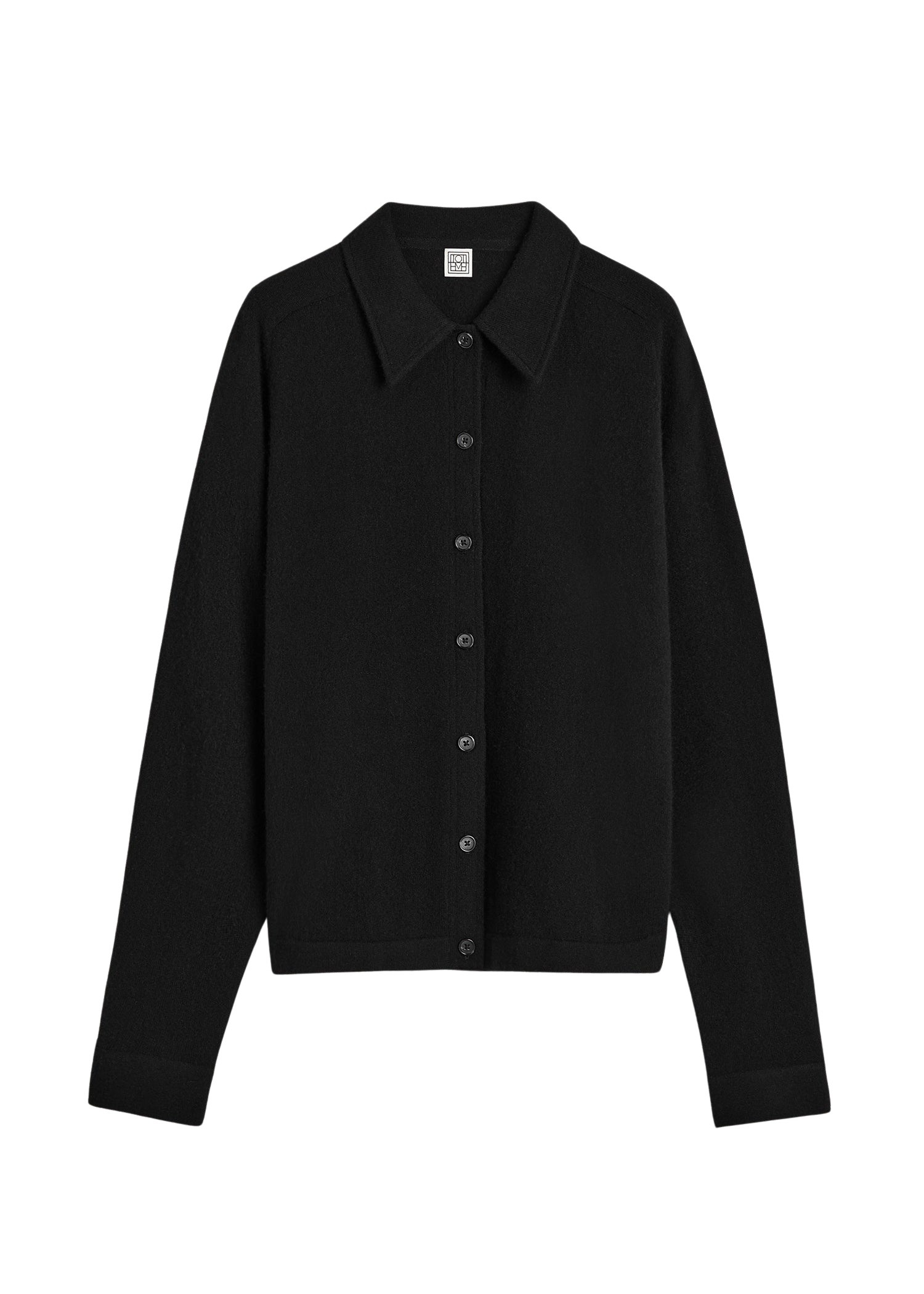 Totême Raglan-sleeve cashmere cardigan in Black - Knitwear - Scandinavian Minimalist Luxury at Coveti