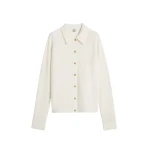 Totême Raglan-sleeve cashmere cardigan in Talc - Knitwear - Scandinavian Minimalist Luxury at Coveti
