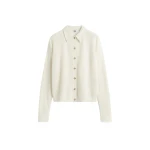 Totême Raglan-sleeve cashmere cardigan in White - Knitwear - Scandinavian Minimalist Luxury at Coveti