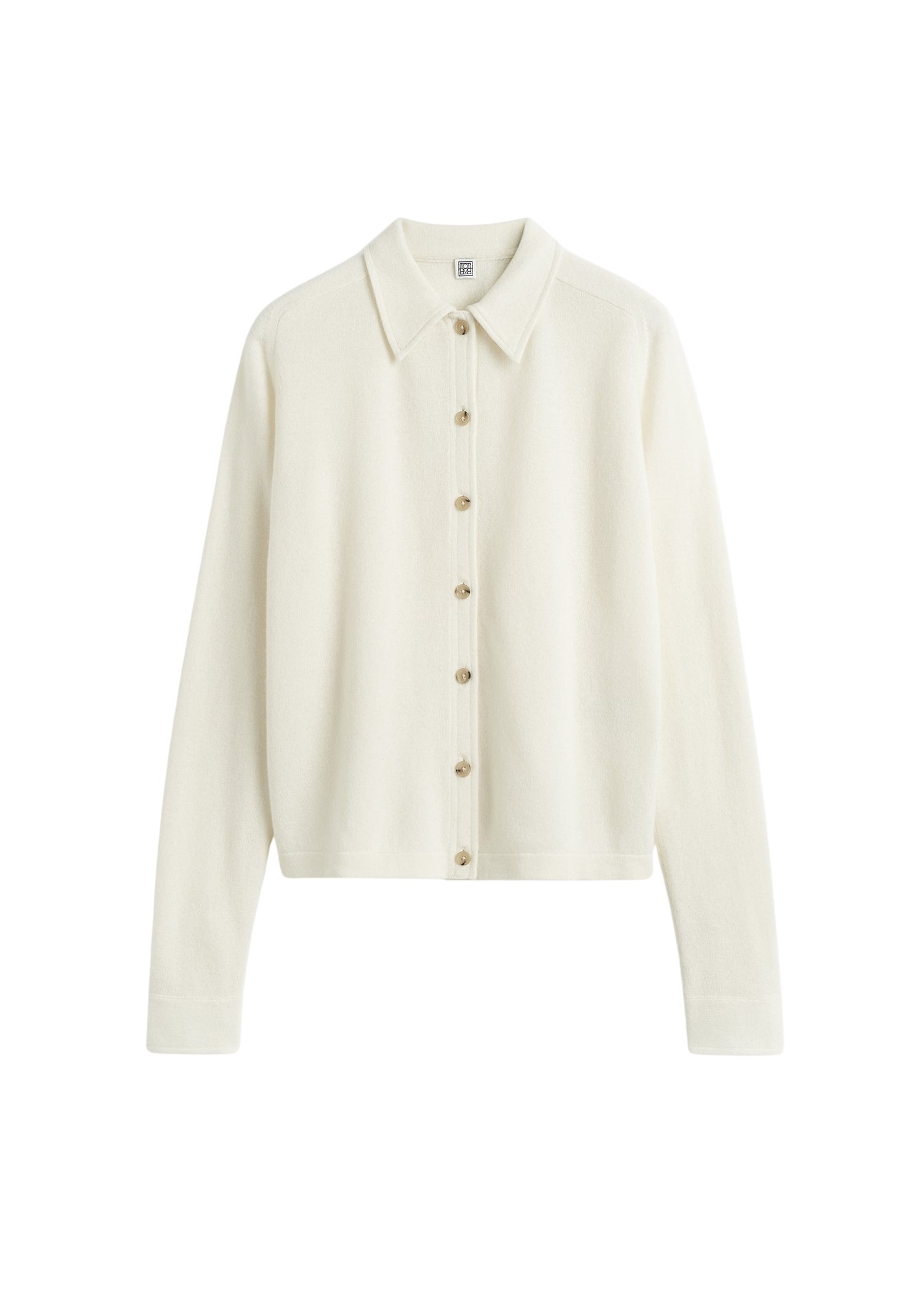 Totême Raglan-sleeve cashmere cardigan in White - Knitwear - Scandinavian Minimalist Luxury at Coveti