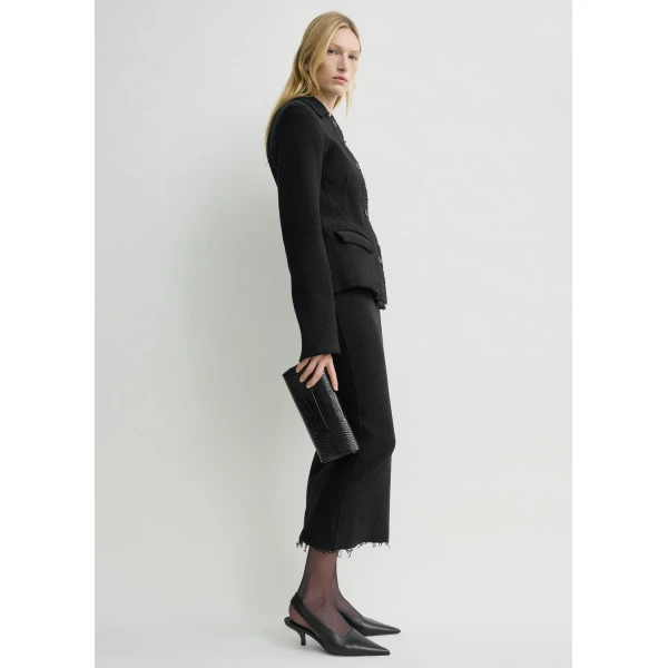 Totême Raw hem cotton jacket in Black - Jackets - Scandinavian Minimalist Luxury at Coveti