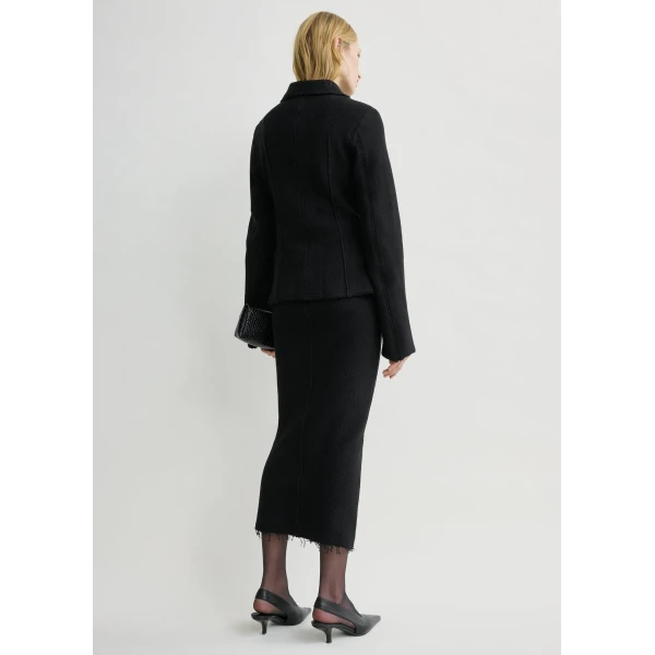 Totême Raw hem cotton jacket in Black - Jackets - Scandinavian Minimalist Luxury at Coveti
