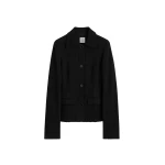 Totême Raw hem cotton jacket in Black - Jackets - Scandinavian Minimalist Luxury at Coveti