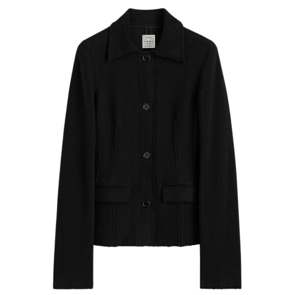 Totême Raw hem cotton jacket in Black - Jackets - Scandinavian Minimalist Luxury at Coveti