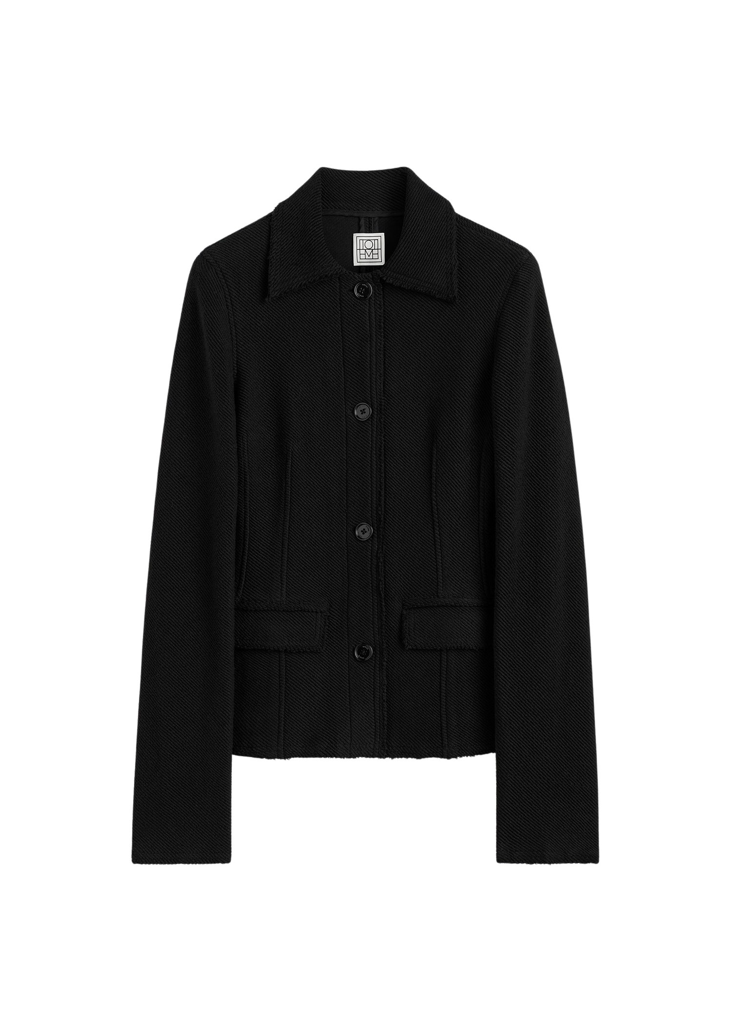Totême Raw hem cotton jacket in Black - Jackets - Scandinavian Minimalist Luxury at Coveti