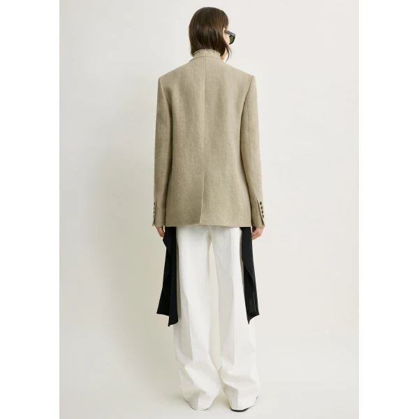 Totême Raw lapel jacket in Beige - Jackets - Scandinavian Minimalist Luxury at Coveti