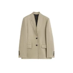 Totême Raw lapel jacket in Beige - Jackets - Scandinavian Minimalist Luxury at Coveti
