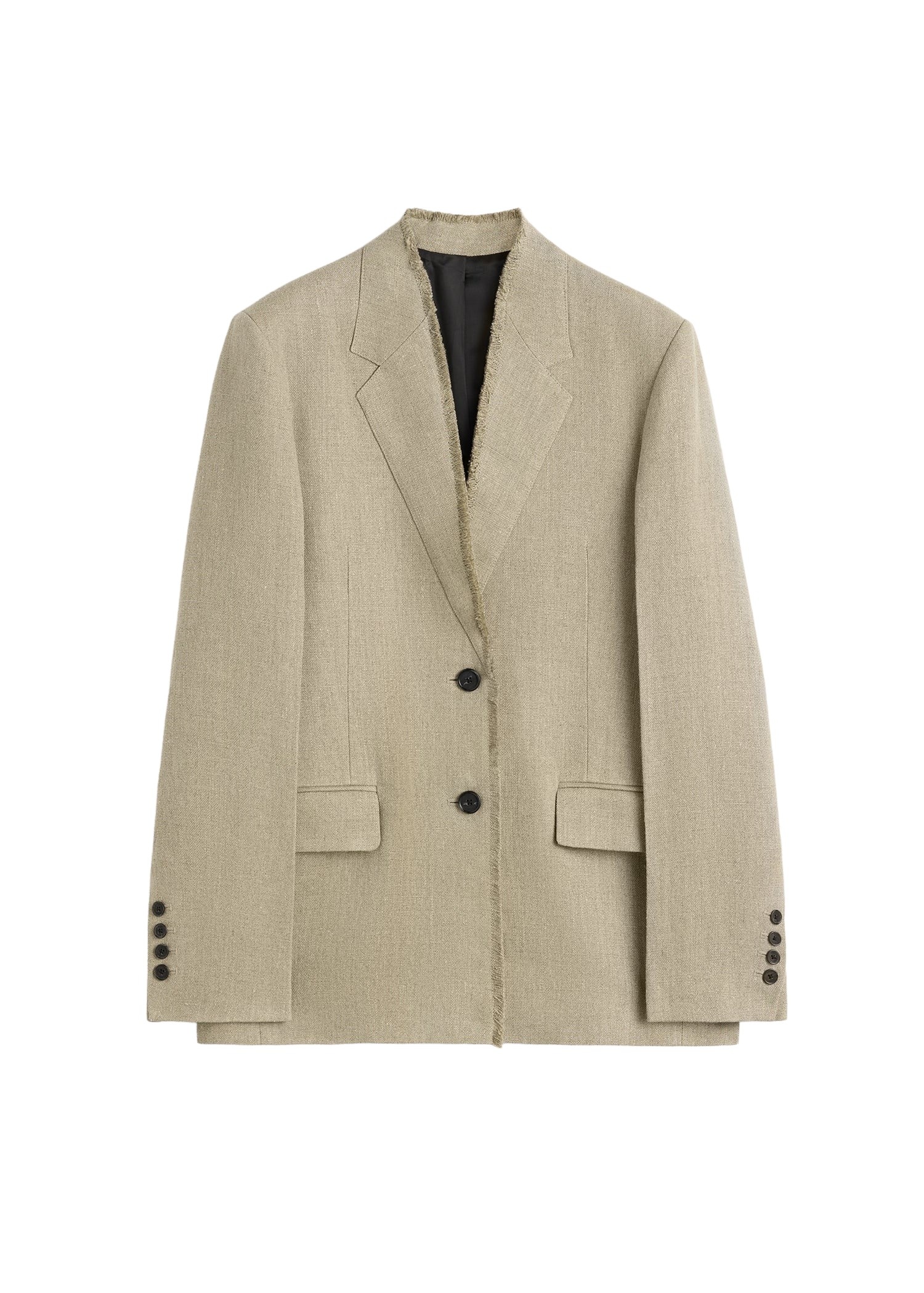Totême Raw lapel jacket in Beige - Jackets - Scandinavian Minimalist Luxury at Coveti
