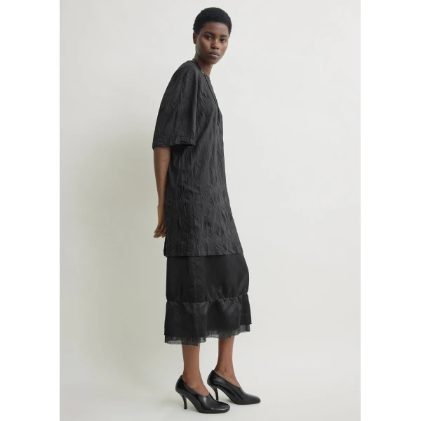 Totême Relaxed tee dress in Black - Tops - Scandinavian Minimalist Luxury at Coveti