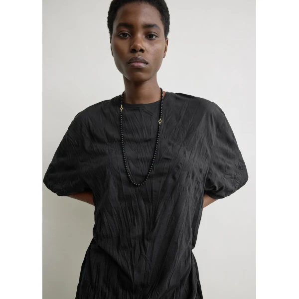 Totême Relaxed tee dress in Black - Tops - Scandinavian Minimalist Luxury at Coveti