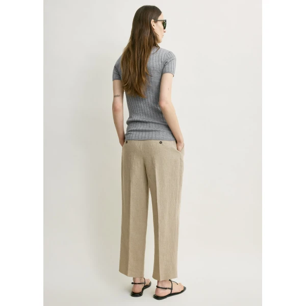 Totême Ribbed cashmere silk polo in Grey melange - Knitwear - Scandinavian Minimalist Luxury at Coveti