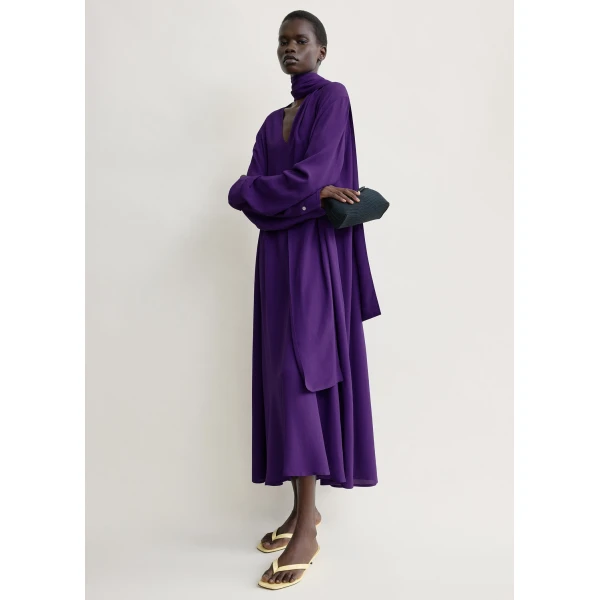 Totême Rounded neckline dress in Amethyst - Dresses - Scandinavian Minimalist Luxury at Coveti