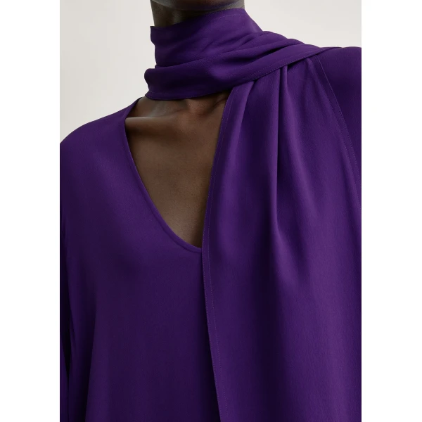 Totême Rounded neckline dress in Amethyst - Dresses - Scandinavian Minimalist Luxury at Coveti