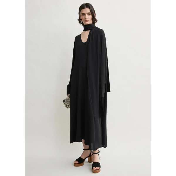 Totême Rounded neckline dress in Black - Dresses - Scandinavian Minimalist Luxury at Coveti
