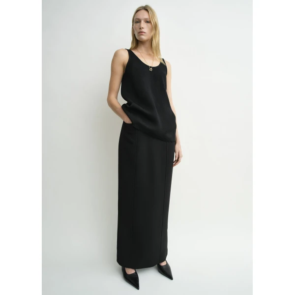 Totême Sablé tank in Black - Tops - Scandinavian Minimalist Luxury at Coveti