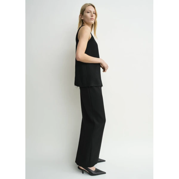 Totême Sablé tank in Black - Tops - Scandinavian Minimalist Luxury at Coveti