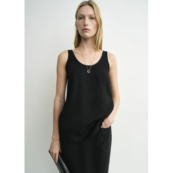 Totême Sablé tank in Black - Tops - Scandinavian Minimalist Luxury at Coveti