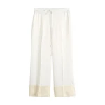 Totême Satin drawstring trousers in White - Pants - Scandinavian Minimalist Luxury at Coveti