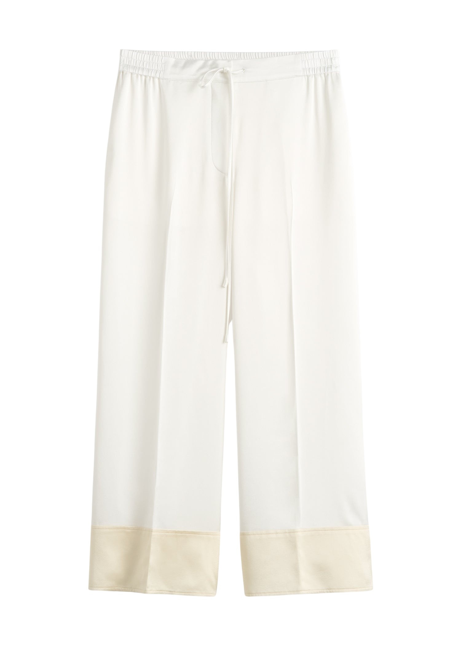 Totême Satin drawstring trousers in White - Pants - Scandinavian Minimalist Luxury at Coveti