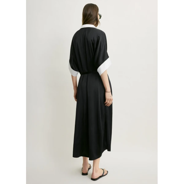 Totême Satin shirtdress in Black - Dresses - Scandinavian Minimalist Luxury at Coveti