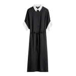 Totême Satin shirtdress in Black - Dresses - Scandinavian Minimalist Luxury at Coveti