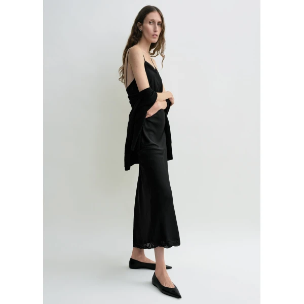 Totême Satin slip dress in Black - Dresses - Scandinavian Minimalist Luxury at Coveti
