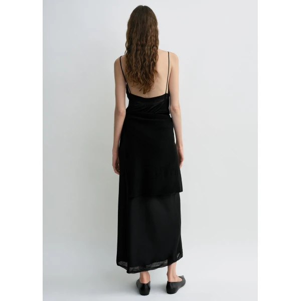 Totême Satin slip dress in Black - Dresses - Scandinavian Minimalist Luxury at Coveti