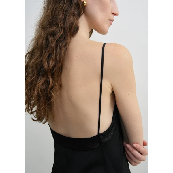 Totême Satin slip dress in Black - Dresses - Scandinavian Minimalist Luxury at Coveti