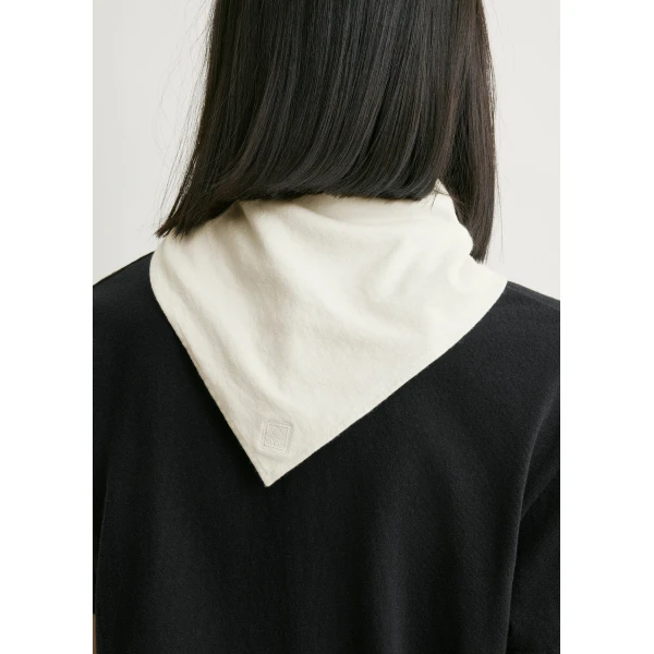 Totême Scarf tee in Black / Ecru - Tops - Scandinavian Minimalist Luxury at Coveti