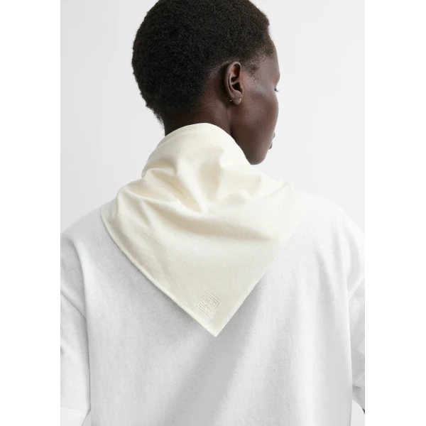 Totême Scarf tee in White / Ecru - Tops - Scandinavian Minimalist Luxury at Coveti