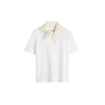 Totême Scarf tee in White / Ecru - Tops - Scandinavian Minimalist Luxury at Coveti