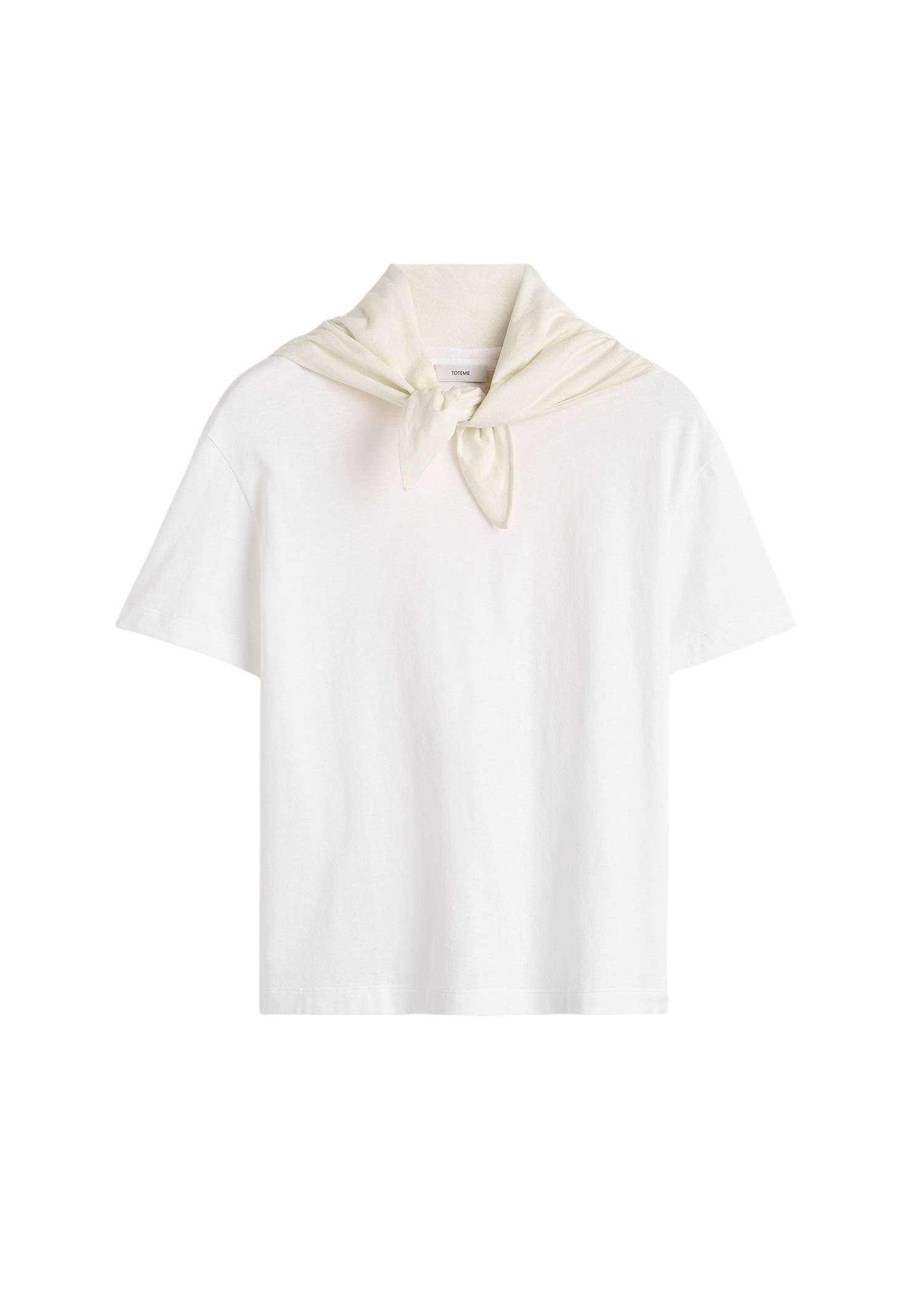 Totême Scarf tee in White / Ecru - Tops - Scandinavian Minimalist Luxury at Coveti